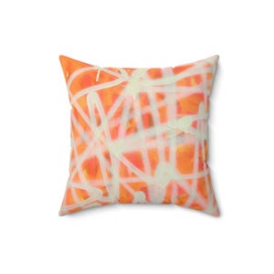 Abstract Graffiti Art Pillow, Modern Accent Cushion, Contemporary Home Decor, Artistic Room or Dorm Statement Piece