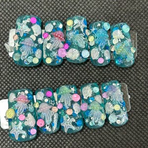 3D under the sea press on nails
