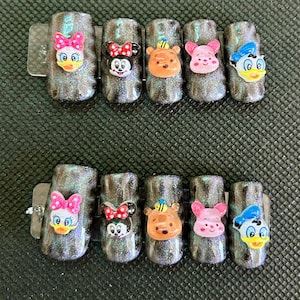 3D cat eye disney press on nails