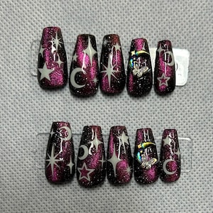 Lila Katzenauge Glow Galaxie drücken Sie auf die Nägel