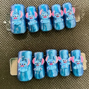 3D shimmer Stitch press on nails