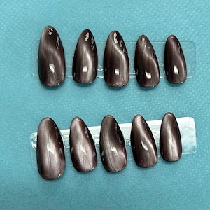 pearl cat eye press on nails