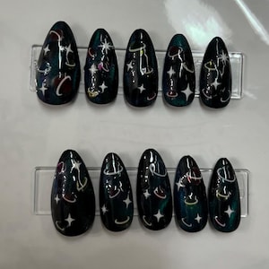 Blaugrün Katzenauge Sonnensystem drücken Sie auf Nägel