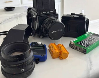 Mamiya RB67 ProSD with 127mm K/L, 50mm with accessories