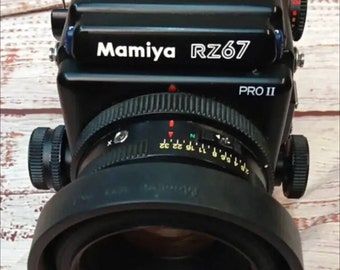 MAMIYA RZ67 Pro II with 110mm f/2.8 lens and winder and 120 made in Japan