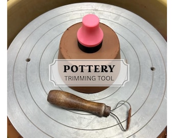 Pottery trimming tool, pottery spinner, spinner, trimming stabilizer, pottery tool, clay tool, clay supplies, throwing tool, trim tool
