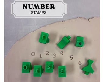 Number stamp set or individual numbers, 0-10, 0-15, 0-20, 0-25, 0-50, # stamp, clay stamps, pottery tools, polymer stamps, leather stamps