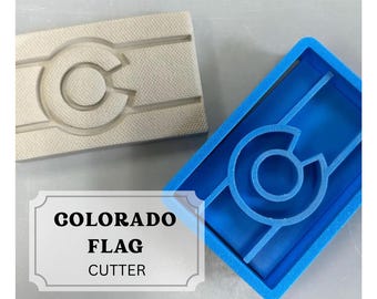 Colorado Flag Cookie Cutter, Colorado stamp, clay stamp, 3D printed pottery tool