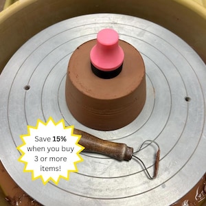 Pottery trimming tool, spinner tool, trimming stabilizer, pottery tool, clay tool, clay supplies, throwing tool, trim tool