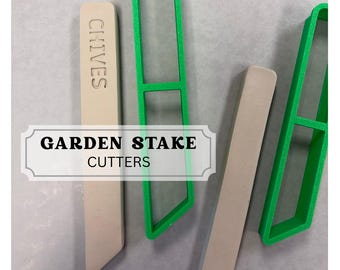 Garden stake cutters, plant tag pottery tool, herb tag, herb stake cutter, herb, veggie, clay tool, pottery stamp