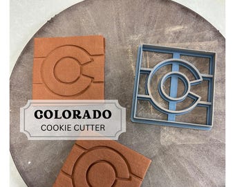 Colorado flag cookie cutter, Colorado state, Colorado stamp, state symbol, clay pottery tool, polymer stamp