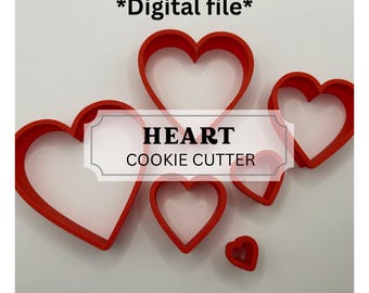 Heart clay cutter - Digital file, cookie cutter, heart cutter, clay cutter, pottery tool