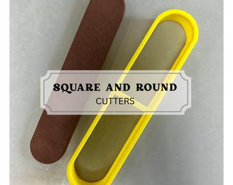 Square and Round cookie cutter, clay cutter, pottery tool, clay, ceramics cutter
