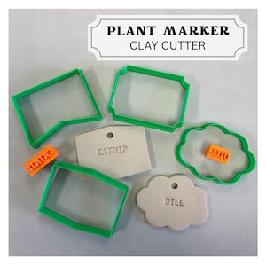 Herb marker, Garden stake cutter, Garden plant tag, Herb Tag, Veggie Tag, Plant label, Clay tool, pottery tool