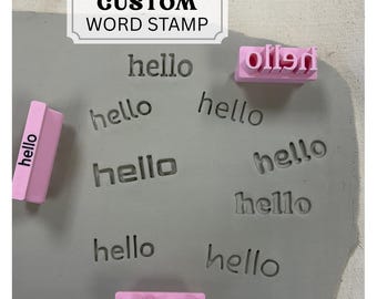 Custom word stamp (1-15 characters long), custom text, personalized stamp, polymer clay tool, personalized clay supplies, clay letters