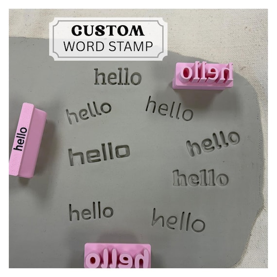 Custom word stamp (1-10 characters long), custom text, personalized stamp, polymer clay tool, personalized clay supplies, clay letters