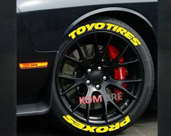 Toyo Tyres Proxes Gelb Permanent-Reifenaufkleber Reifen Buchstaben Abziehbild Benutzerdefinierte 1 &#39;&#39; 8x Permanent-Reifenaufkleber