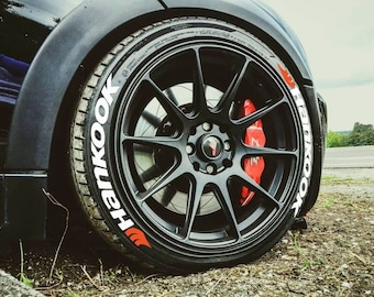 Pegatinas para neumáticos HANKOOK, letras para neumáticos, calcomanías personalizadas de 1'', 8 pegatinas permanentes para neumáticos