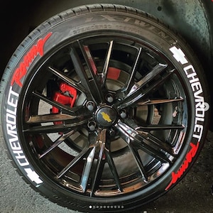 Adesivos para pneus CHEVROLET RACING Letras para pneus Decalque personalizado 1&#39;&#39; 8x Adesivos permanentes para pneus