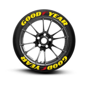 Adesivos de pneu amarelos GOODYEAR, letras de pneu, decalque personalizado, 1&#39;&#39;, 8x, adesivos de pneu permanentes