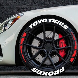 TOYOTIRES PROXES & STRIP Tire Stickers Tire Letters Decal Custom 1'' 8x Permanent Tire Stickers