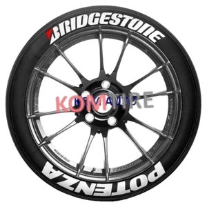 Bridgestone Potenza Tire Stickers Tire Letters Decal Custom 1'' 8x Permanent Tire Stickers