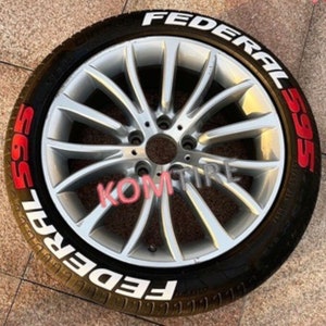 Federal 595 Tire Stickers Tire Letters Decal Custom 1'' 8x Permanent Tire Stickers