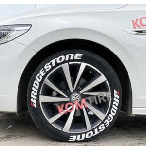 Bridgestone Tire Stickers Tire Letters Decal Custom 1'' 8x Permanent Tire Stickers