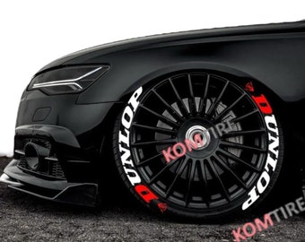 Pegatinas para neumáticos Dunlop, letras permanentes de 1" (8 unidades)