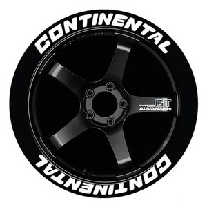 CONTINENTAL Tire Stickers Tire Letters Decal Custom 1'' 8x Permanent Tire Stickers