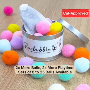 Catnip Silvervine Felt Balls with Recharging Tin - Fetch Toy for Cats