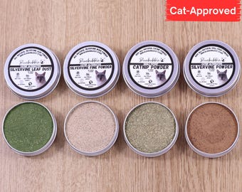 Catnip & Silvervine Powder Variety Pack for Cats: All Natural Cat Toy Enrichment