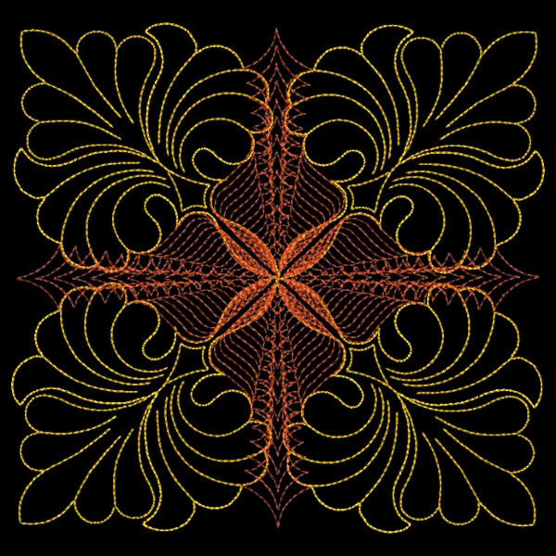 Embroderd Ripple Design Embroidered Ripple Feather 10 Quilt Blocks - Etsy
