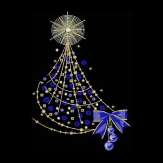 Christmas Tree EMBROIDERED QUILT BLOCK Beautiful