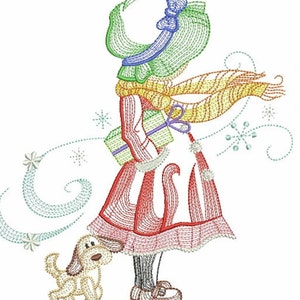 Sunbonnet Sue Christmas Embroidered Quilt Blocks Quilting Gift Birthday Sewing
