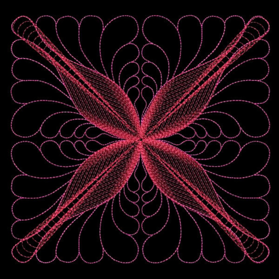 Embroderd Ripple Design Embroidered Ripple Feather 10 Quilt Blocks - Etsy