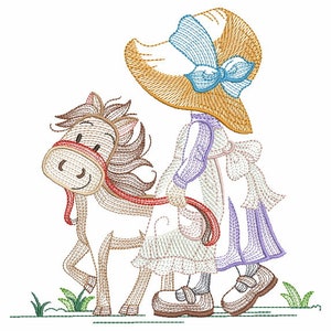 Embroidered Quilt Blocks Sunbonnet Sue 10 Blocks On The Farm