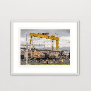 Harland and Wolff &#39;Workers&#39; | Fine Art Print | Gift | Northern Ireland | Home Decor | Belfast Shipyard Dockers Gift | Wall Art