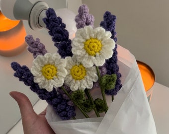Bouquet de fleurs fait main au crochet