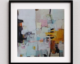 Neutral Abstract Giclee Print Square on Somerset Velvet Paper Various Sizes Square Format by Jodi Ohl