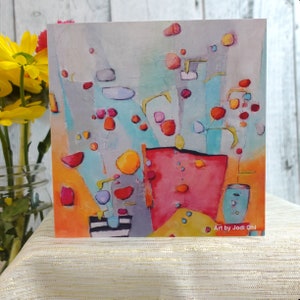 Set of 3! Any occasion set of cards for a friend blank card folded notecard colorful card with flowers cheerful card for female by Jodi Ohl