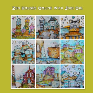 Zen Houses Illustrative Online Workshop E-Course-acrylic painting class with Jodi Ohl image 2