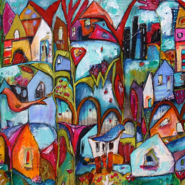 Large Colorful Art Etsy