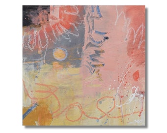 Modern Abstract Painting  | "Germinate" textured art | Feminine Artwork for Your Home | 6x6  Abstract art by Jodi Ohl