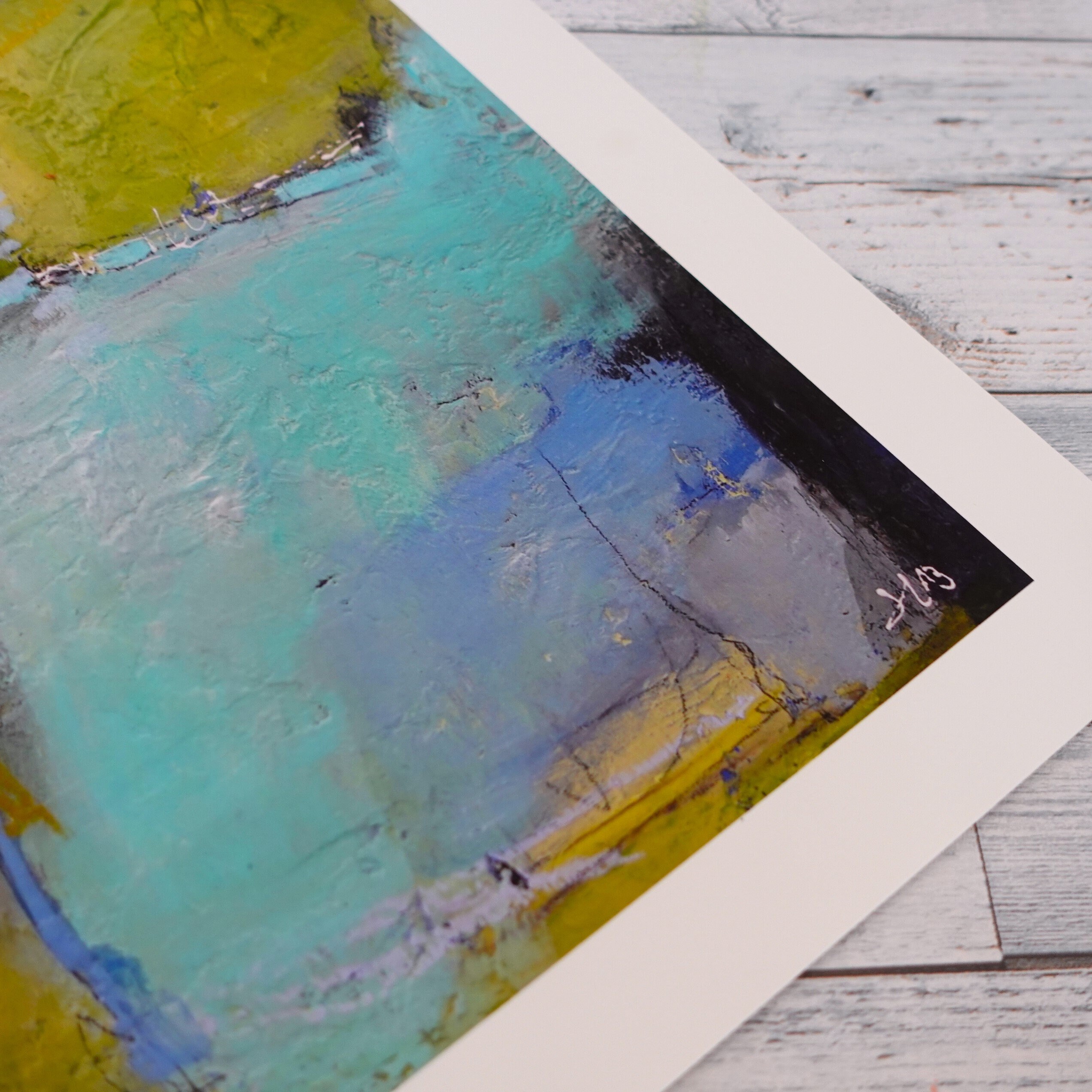 Blue & Green Abstract Giclee Print: Fine Art Collector Gift - Etsy