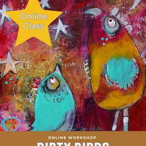 Painting Class Online course Learn to create Whimsical Birds  for Beginners Paint Characters  with Acrylic Paint  hosted by Jodi Ohl