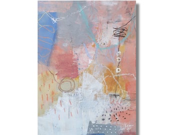 Neutral Colored Art  | " Summer Rain" | Expressive Artwork for Your Home | 6x8  Abstract art by Jodi Ohl