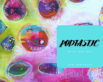 Cours en ligne de l'atelier d'autoformation en ligne Podtastic - Cours de peinture abstraite à l'aide de peinture acrylique par Jodi Ohl
