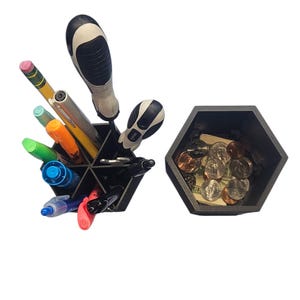 Portalápices hexagonal secreto Organizador hexagonal secreto Compartimento secreto Decoración Decoración del hogar Regalo Decoración hexagonal Almacenamiento hexagonal Oculte su dinero