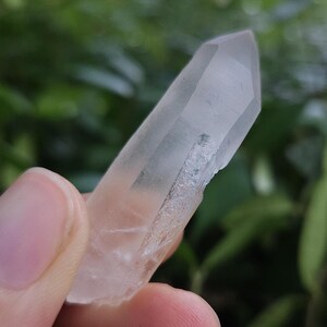 Light Tangerine Frosted Lemurian Quartz Point from Serra Do Cabral, Minas Gerais, Brazil